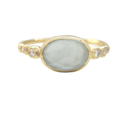 Freshwater Aquamarine Ring in 14K Yellow Gold