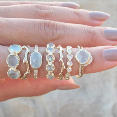 Freshwater Aquamarine Ring in 14K Yellow Gold