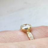 Wave Solitaire Ring in 14K Yellow Gold