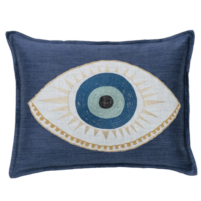 Evil Eye Appliqué Pillow