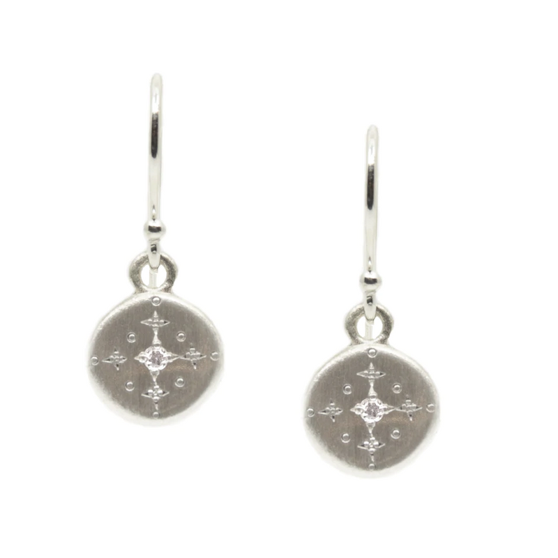 New Moon Charm Earrings with Diamonds