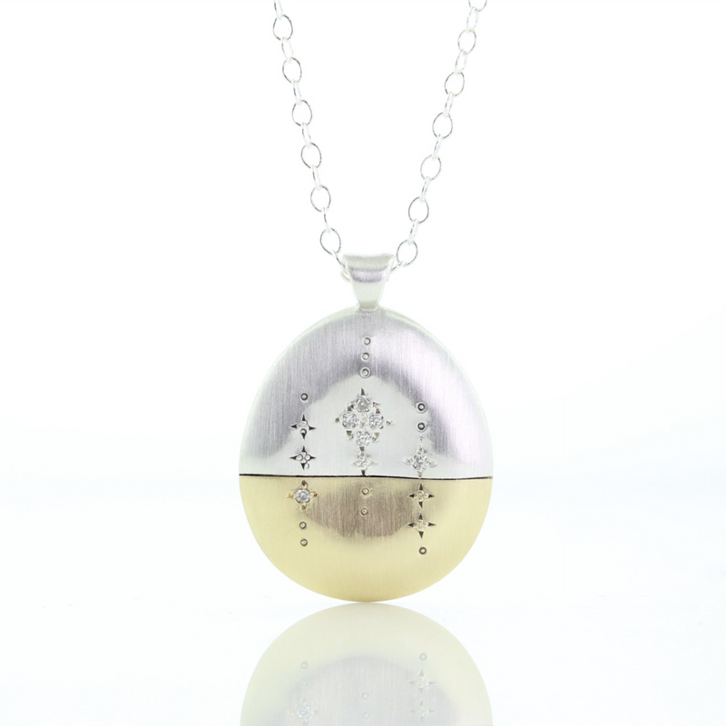 Horizon Drop Pendant Necklace with Diamonds