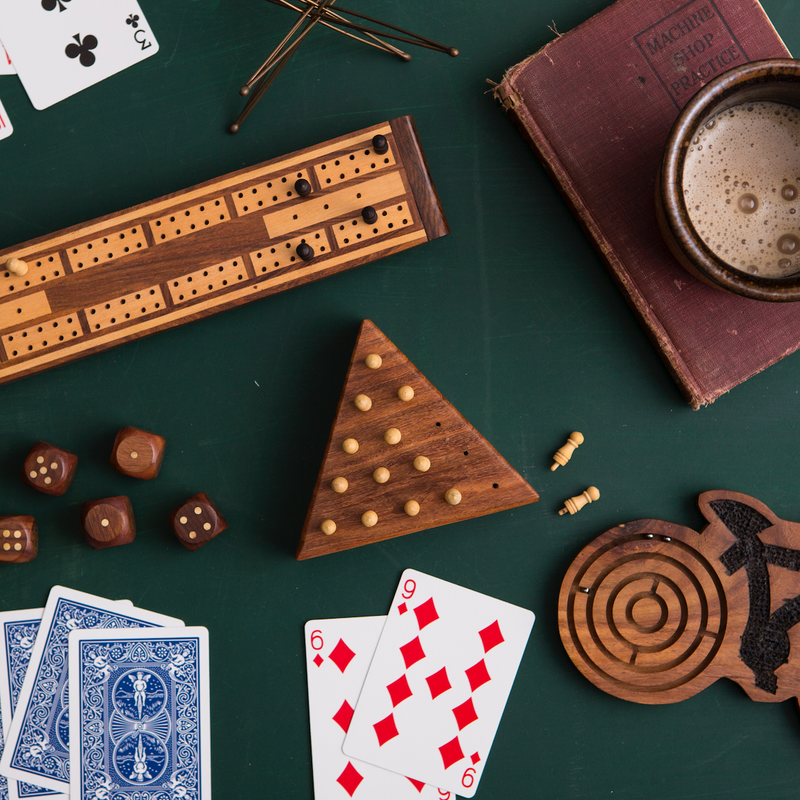 Sheesham Indian Rosewood Triangle Peg Game