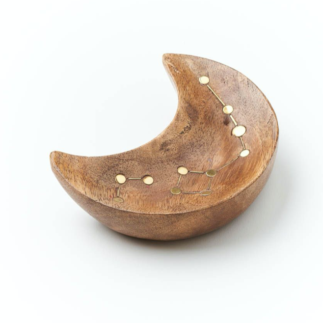Jyotisha Crescent Mango Wood Trinket Dish