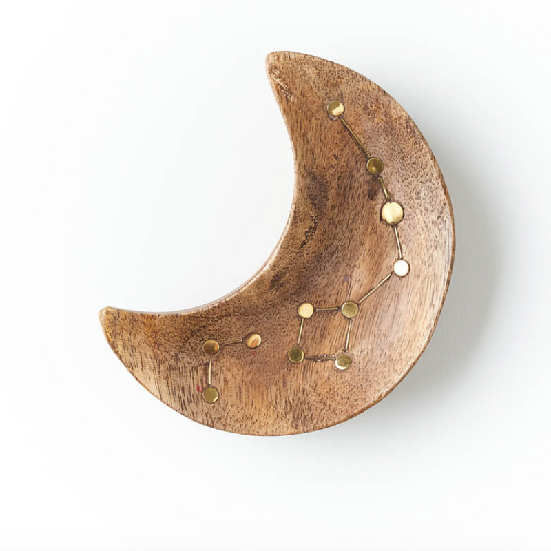 Jyotisha Crescent Mango Wood Trinket Dish