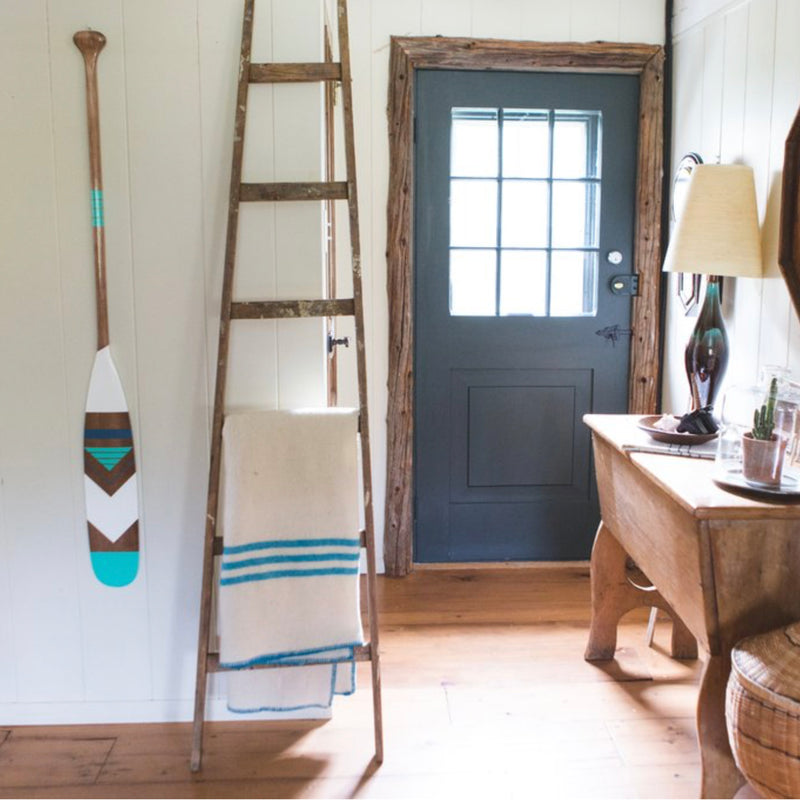 Hand Painted Paddle Leather Hanger (Vertical)