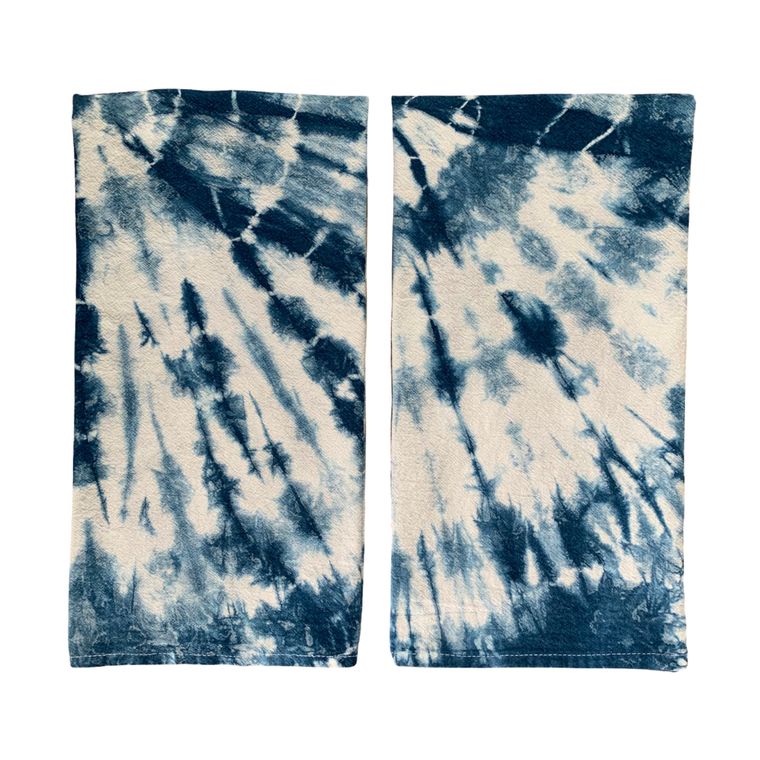 Indigo Shibori Burst Tea Towel