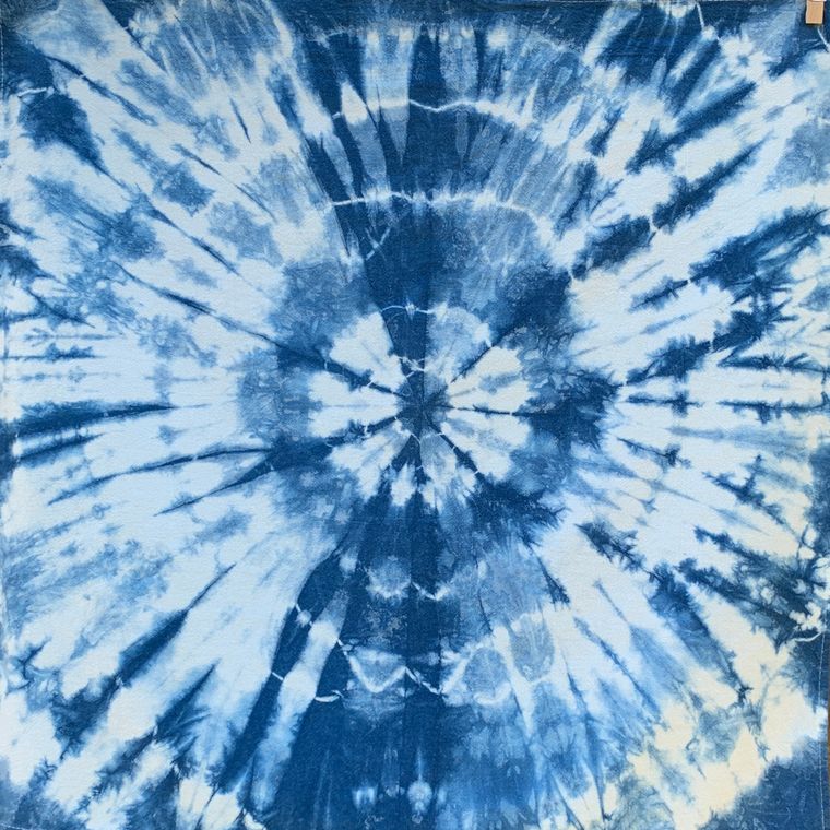 Indigo Shibori Burst Tea Towel