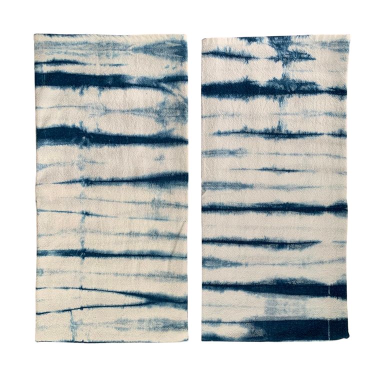 Indigo Shibori Striped Tea Towel