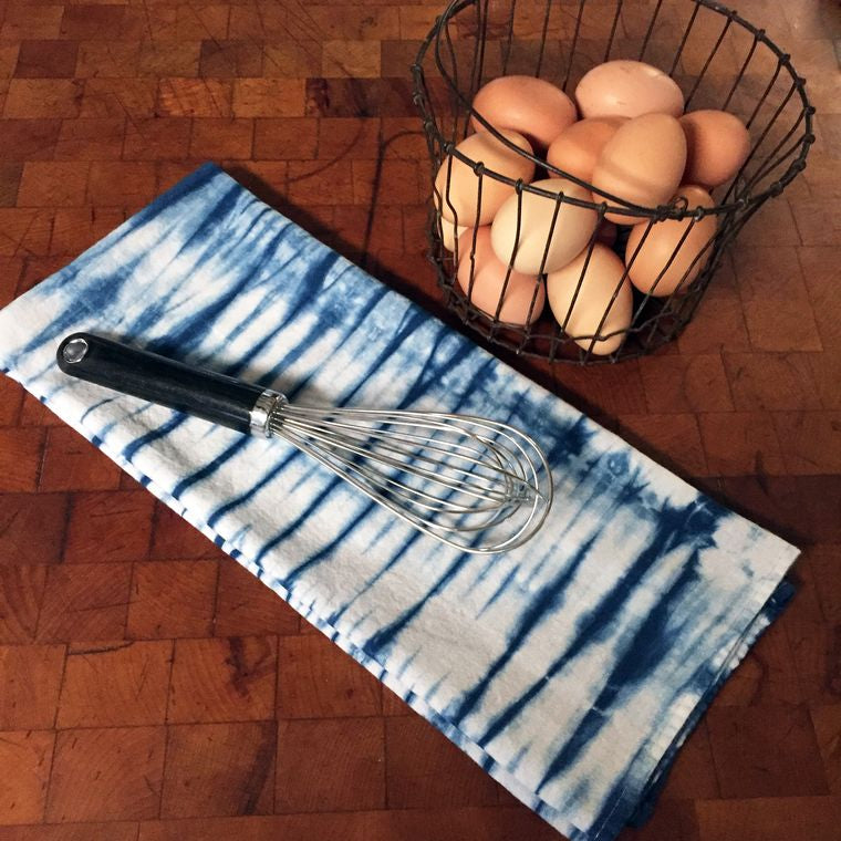 Indigo Shibori Striped Tea Towel