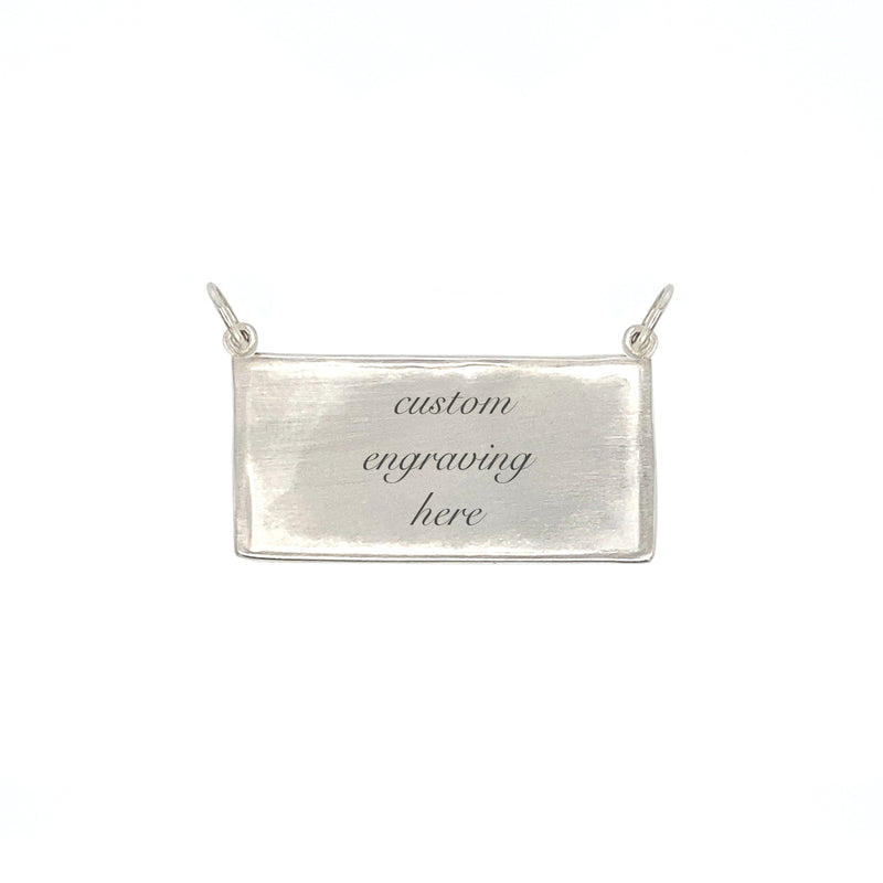 Sideways Rectangular Engravable Charm