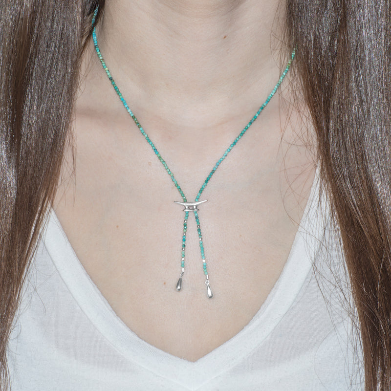 Signature Cleat Gemstone Bolo Necklace