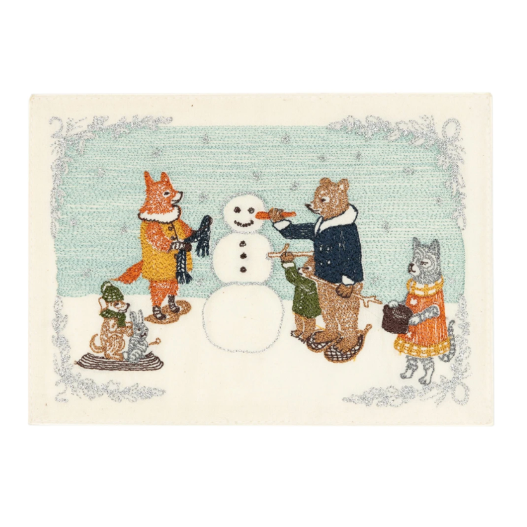 Embroidered Snowman Card