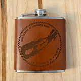 River Chart Leather Flask