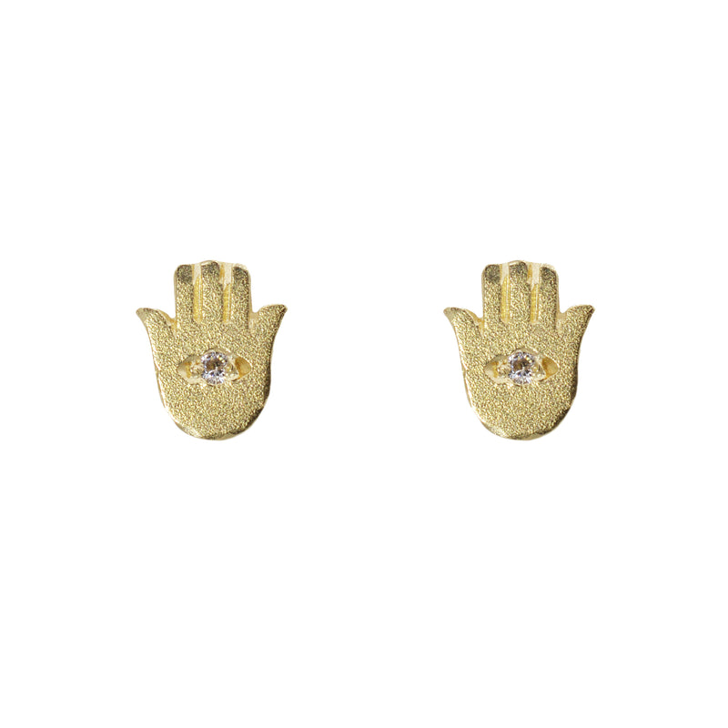 Hamsa Earrings with Diamonds