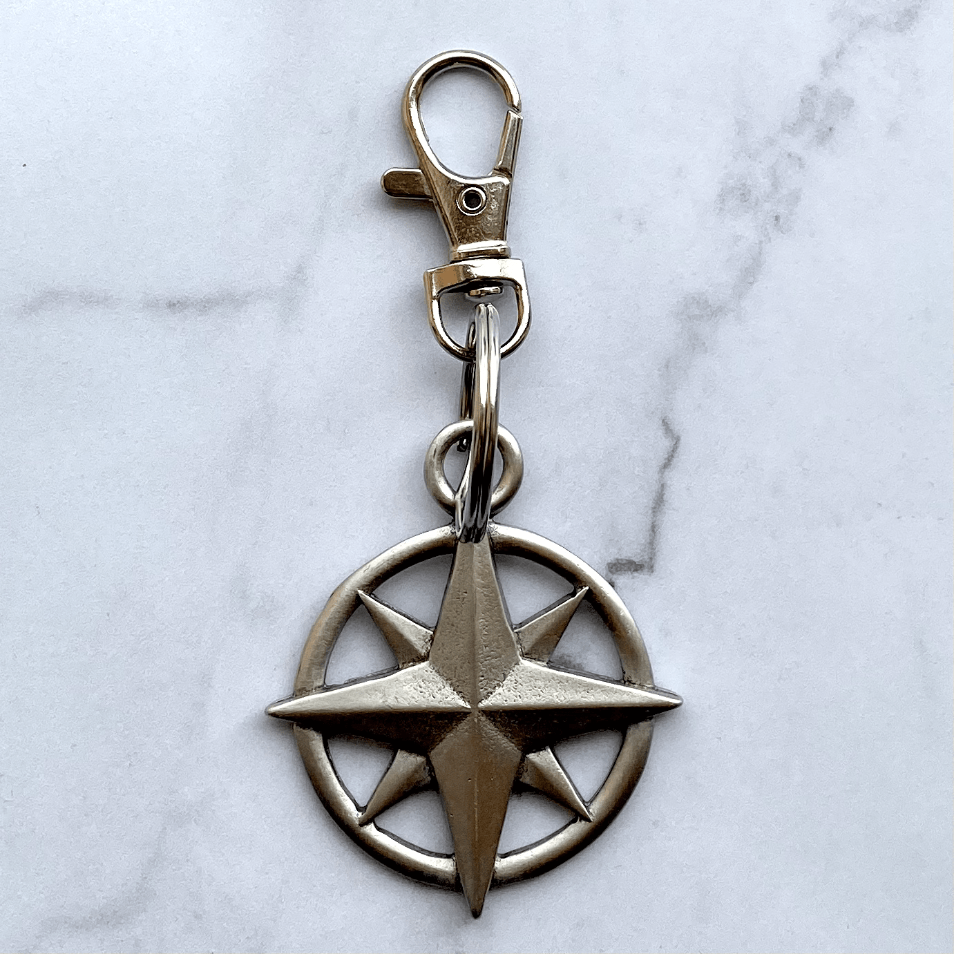 Compass Rose Pewter Keychain The Golden Cleat compass-rose-pewter-keychain-the-golden-cleat
