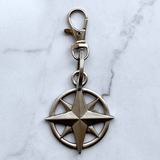 Compass Rose Pewter Keychain