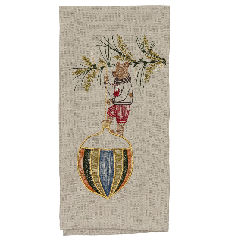 Tea Towel (Deck the Halls Bear)