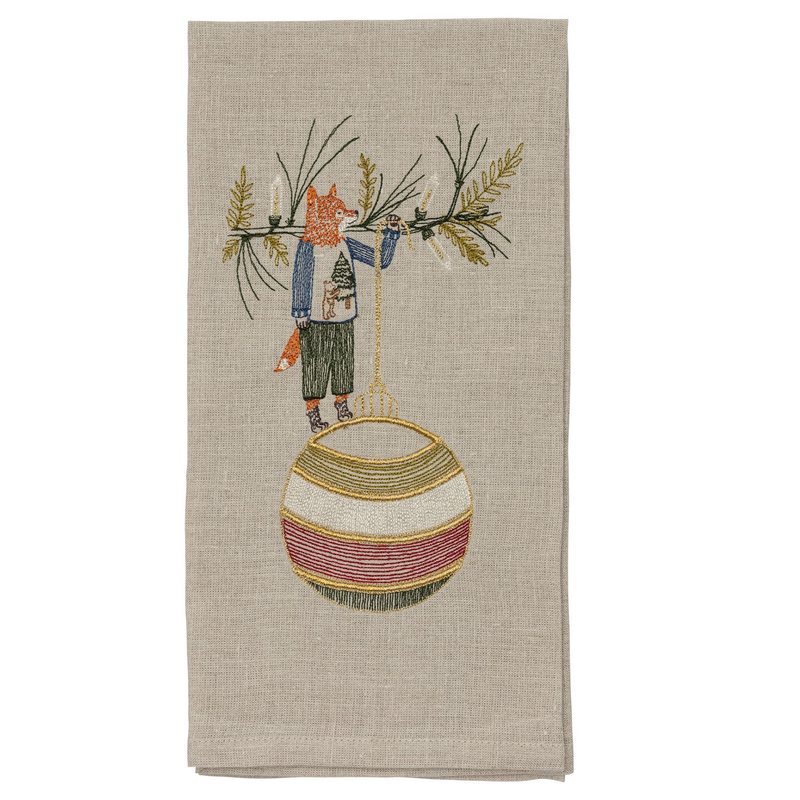 Tea Towel (Deck the Halls Fox)