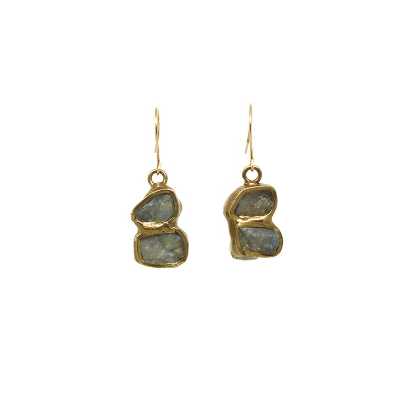 Frozen Fire Double Earrings (Labradorite)