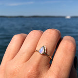 Raindrop Opal Ring in 14K Yellow Gold