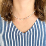 Keishi Pearl Necklace on model