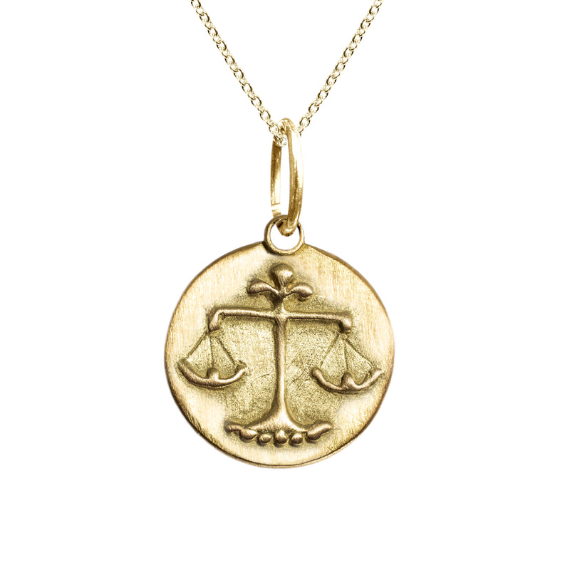 Libra Zodiac Charm in 18K Gold