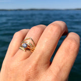 Double Tide Diamond Ring in 14K Yellow Gold