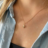 Medium Compass Rose Charm with Diamond
