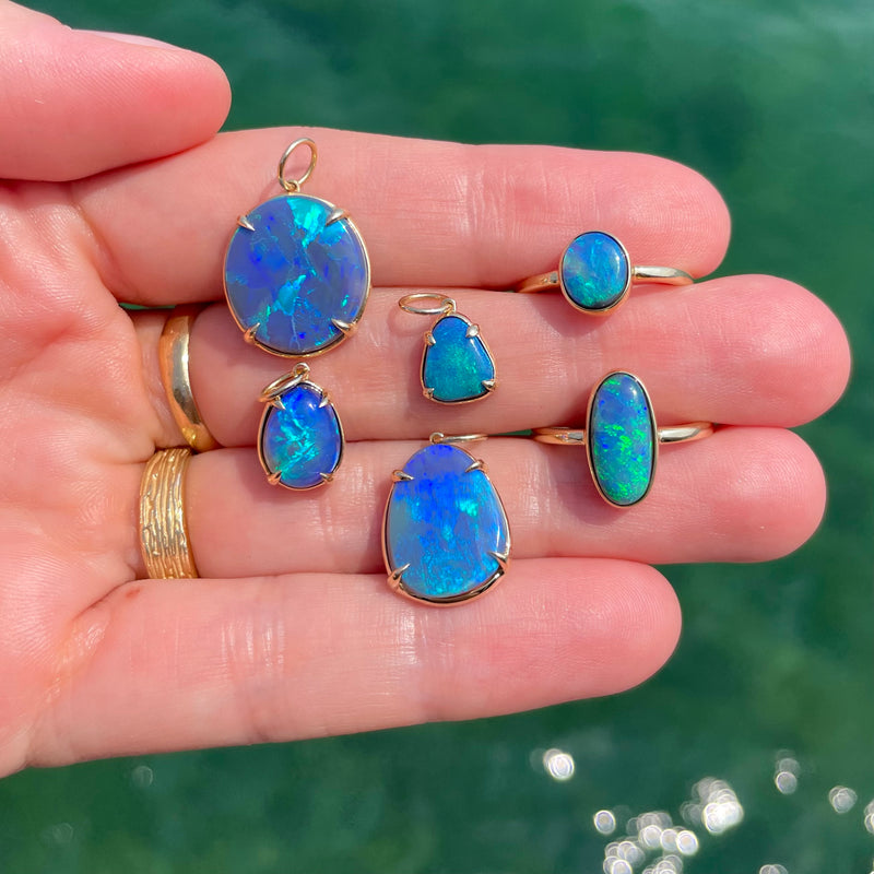 Large Oval Lightning Ridge Opal Pendant
