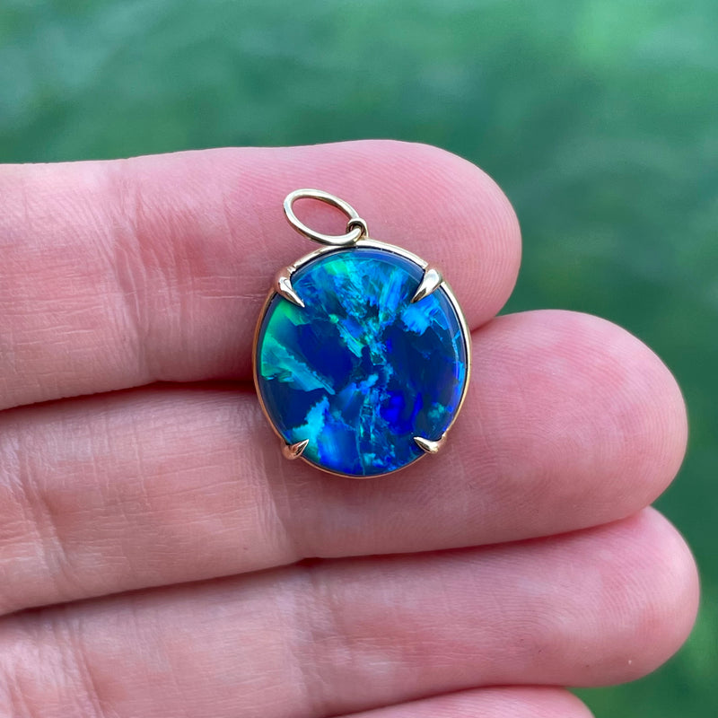 Large Oval Lightning Ridge Opal Pendant