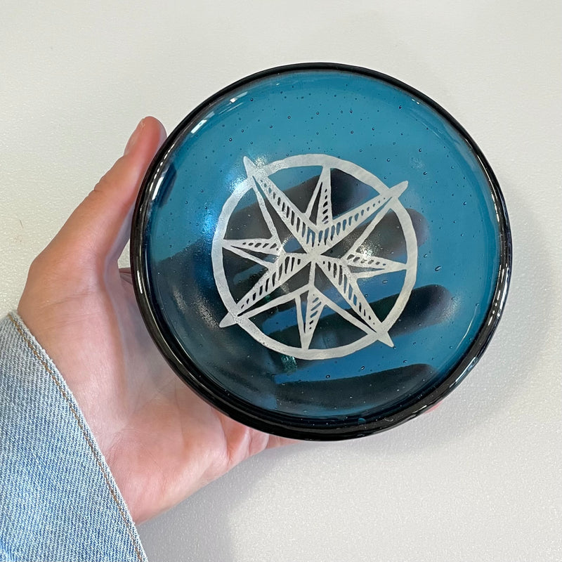 Small Glass Bowl (Compass)
