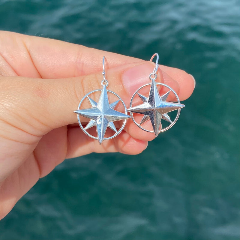 Large Compass Rose Earrings