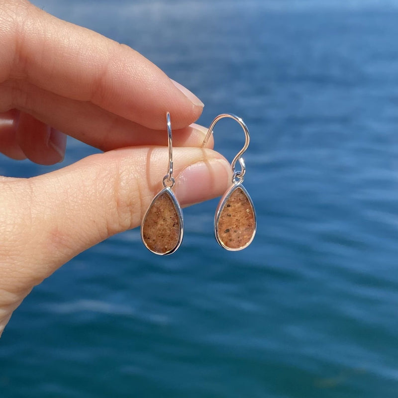 Grindstone Granite Tear Drop Earrings