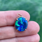 Large Oval Lightning Ridge Opal Pendant
