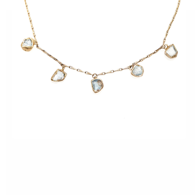 Immersion Five Stone Necklace (Aquamarine)