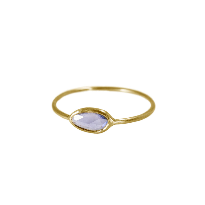 Light Blue Sapphire Ring in Solid 18K Gold