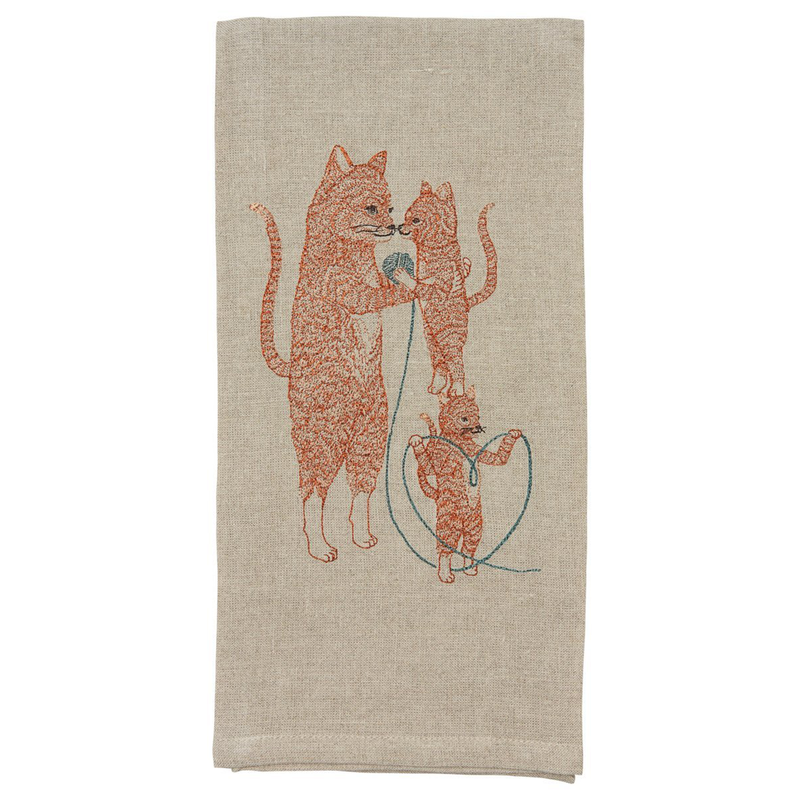 Tea Towel (Mama Cat and Kittens)