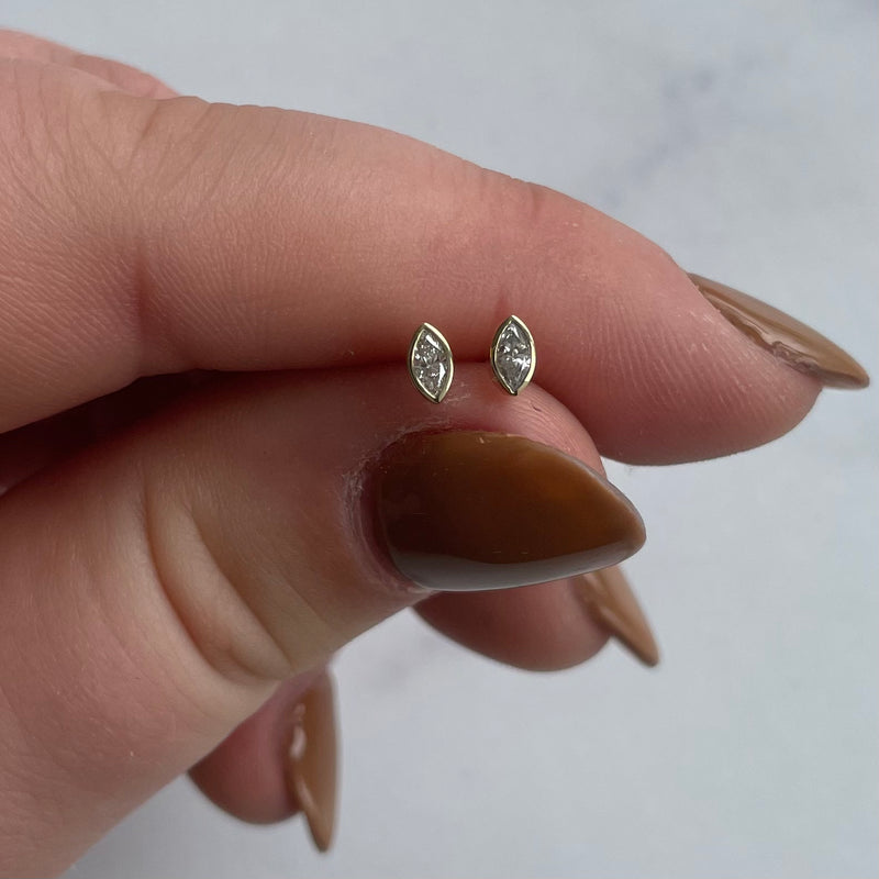 Bezel-Set Marquise Diamond Earrings