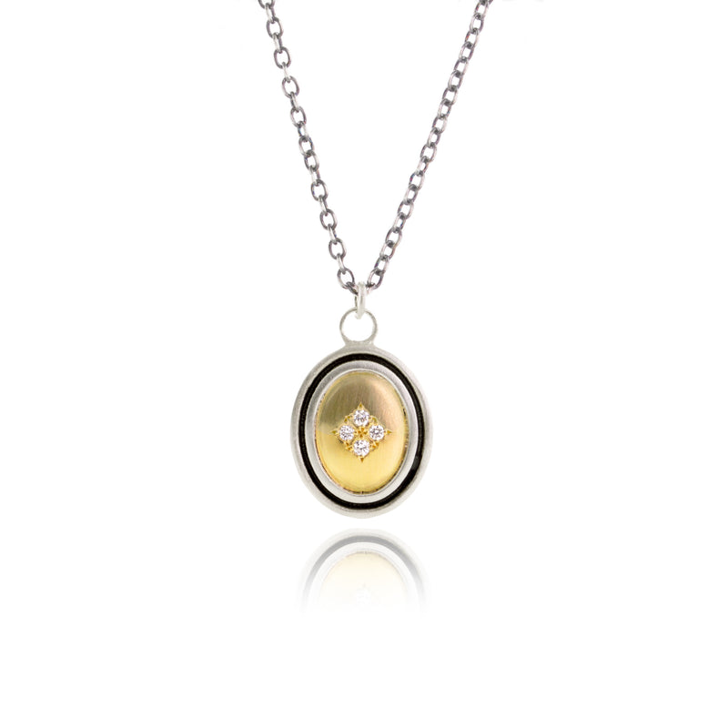 Oval Harmony Pendant Necklace with Diamonds