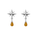 Medium Compass Rose Gemstone Post Earrings