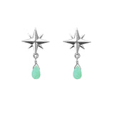Medium Compass Rose Gemstone Post Earrings