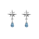 Medium Compass Rose Gemstone Post Earrings