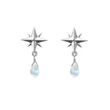 Medium Compass Rose Gemstone Post Earrings