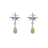 Medium Compass Rose Gemstone Post Earrings