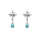 Medium Compass Rose Gemstone Post Earrings