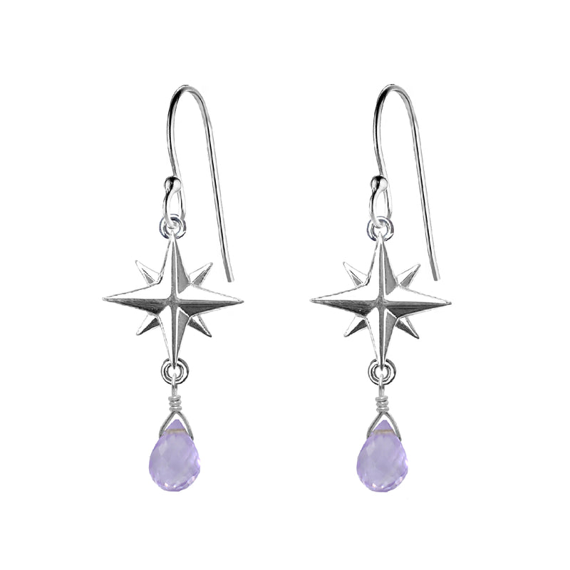 Medium Compass Rose Gemstone Earrings