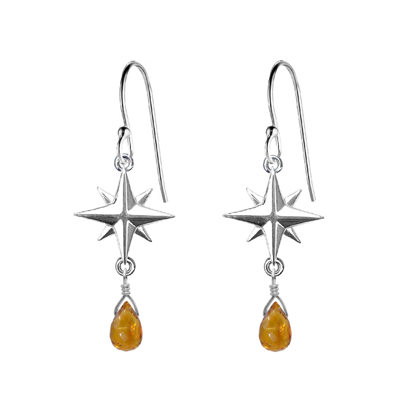 Medium Compass Rose Gemstone Earrings
