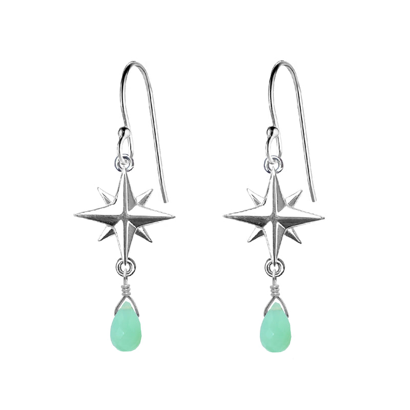 Medium Compass Rose Gemstone Earrings