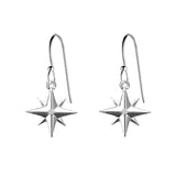 Medium Compass Rose Earrings with Diamonds
